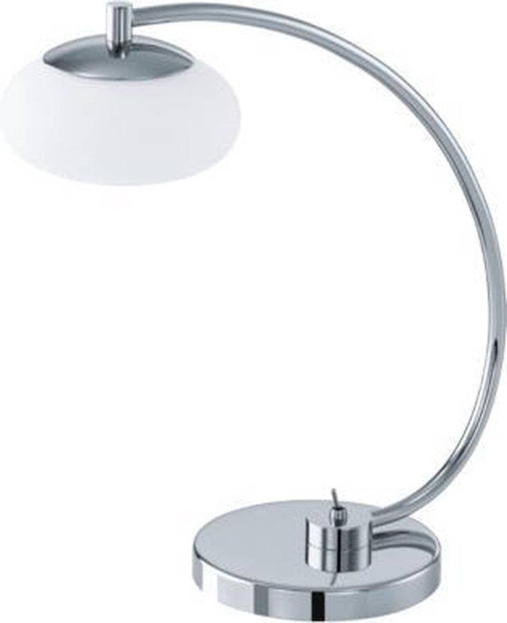 Eglo Aleandro Bureaulamp 1 Lichts Chroom Wit