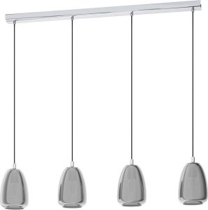 EGLO Hanglamp ALOBRASE chroom l108 x h110 x b15cm excl. 4 x e27 (elk max. 40 w) hanglamp eettafellamp hanglamp eetkamerlamp lamp voor eettafel lamp voor de woonkamer hanglamp keuken woonkamer