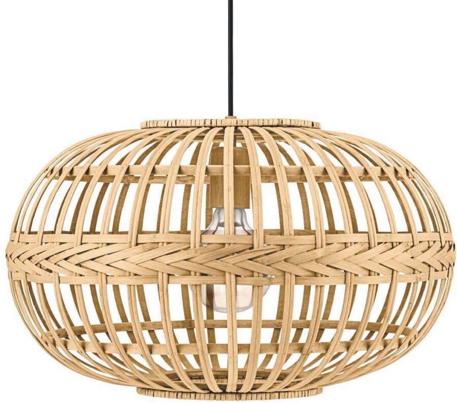 EGLO Hanglamp AMSFIELD bruin ø38 x h110 cm excl. 1x e27 (elk max. 60 w) lamp van hout