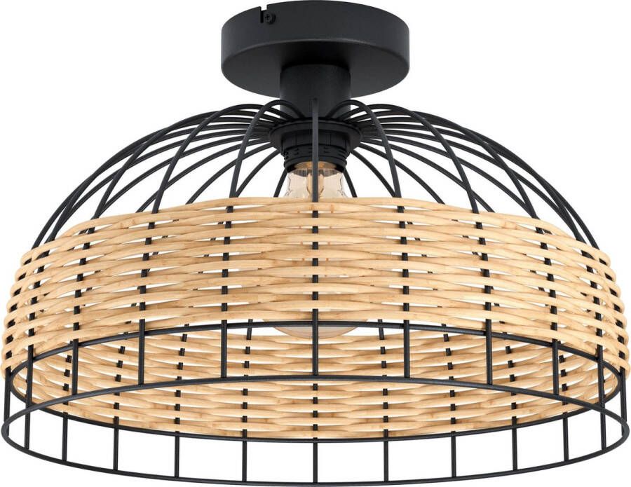 EGLO  Anwick Plafondlamp - E27 - Ø 38 cm - Zwart Rotan