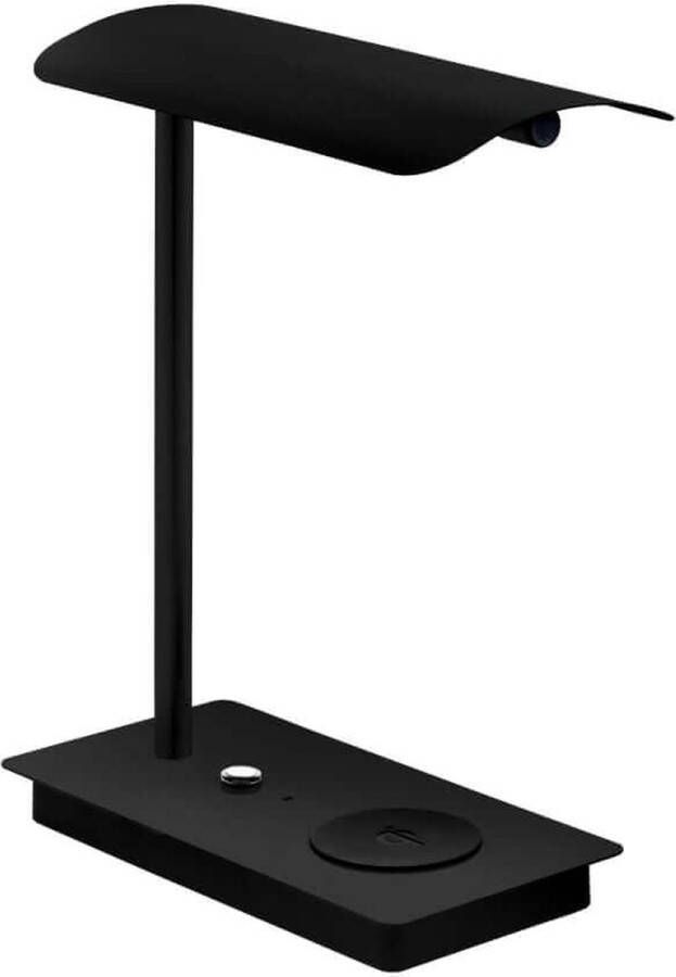 EGLO Arenaza Tafellamp LED 32 cm Qi telefoonoplader draadloos opladen -Zwart Dimbaar met touch schakelaar
