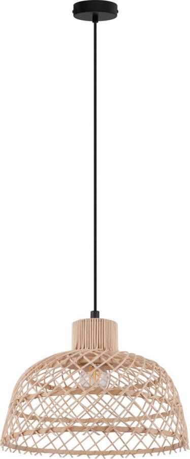EGLO Hanglamp Ausnby bruin ø37 x h110 cm excl. 1x e27 (max. 40 w) gevlochten hout