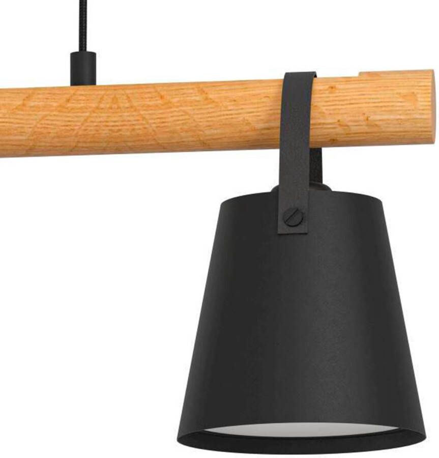 EGLO  Boyle Hanglamp - E27 - 78 cm - Zwart Bruin Wit