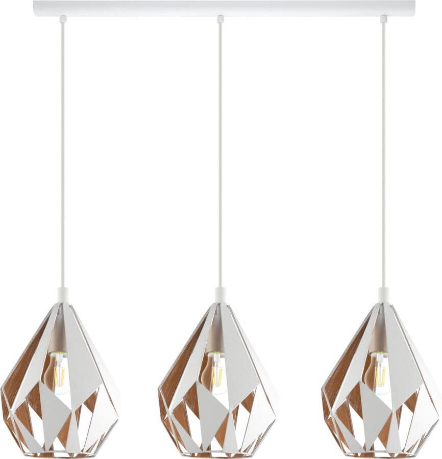 EGLO  Carlton 1 Hanglamp - 3 lichts - E27 - Wit - Goud