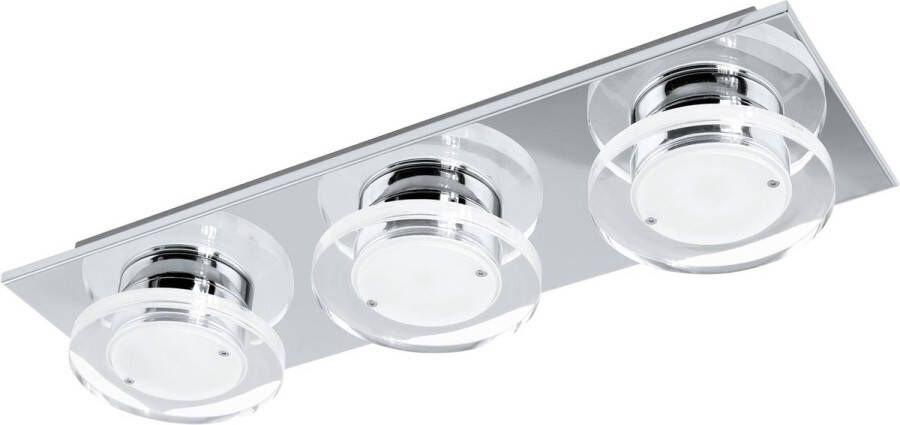 Eglo Cisterno Plafonnière 3 Lichts LED Chroom Helder Gesatineerd
