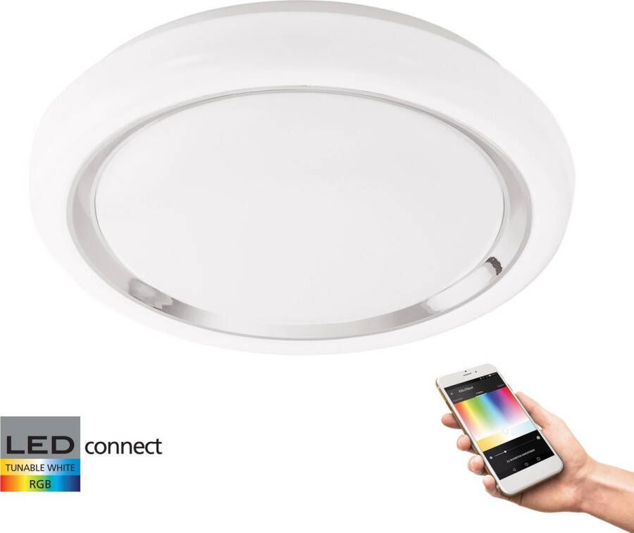 EGLO Connect Capasso-C Wand Plafondlamp Wit en gekleurd licht Ø340 Wit Chroom