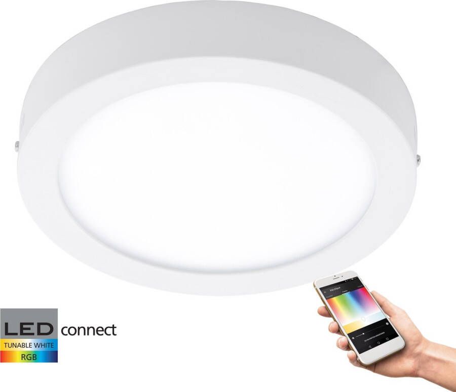 EGLO Connect Fueva-C Wand Plafondlamp Wit en gekleurd licht Ø300 Wit