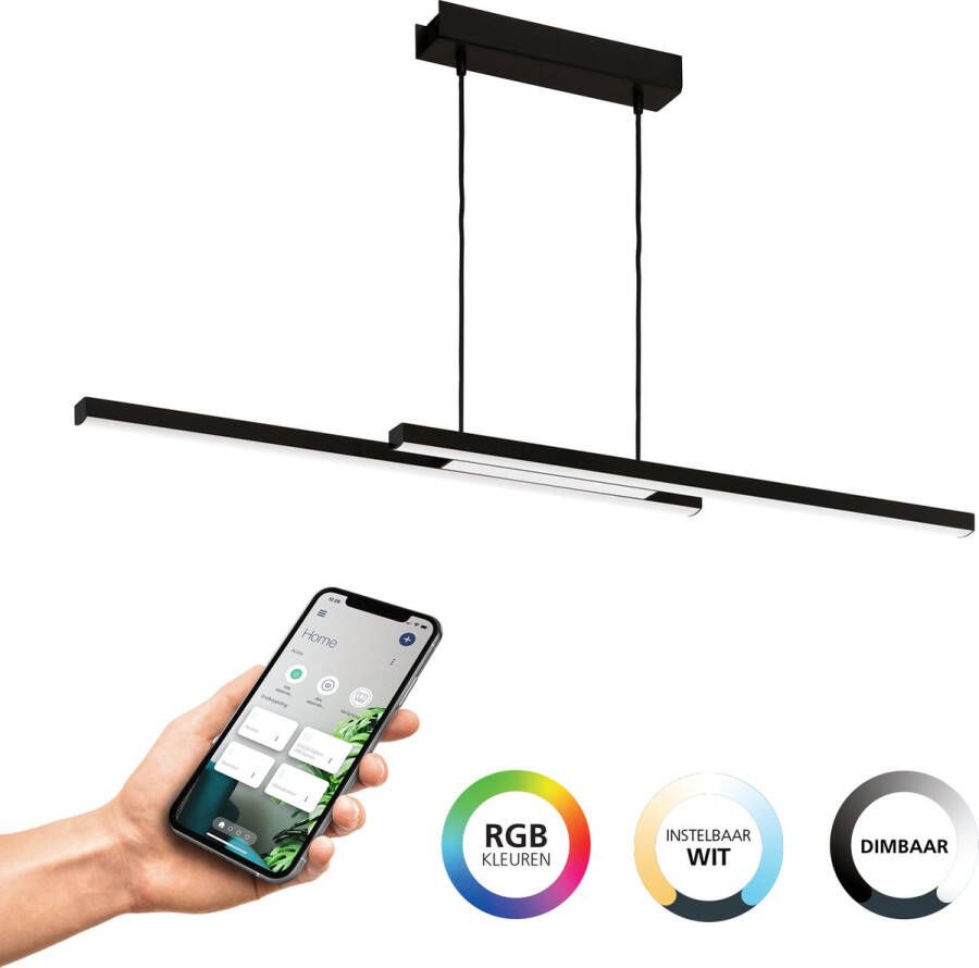 EGLO Connect .z Fraioli-Z Smart Hanglamp 105 5 cm Zwart Wit Instelbaar RGB & wit licht Dimbaar Zigbee