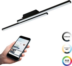 EGLO Connect .z Fraioli-Z Smart Plafondlamp 105 5 cm Zwart Wit Instelbaar RGB & wit licht Dimbaar Zigbee