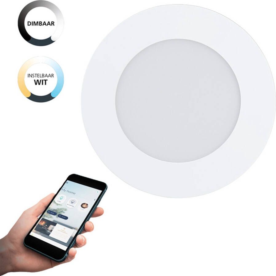 EGLO Connect .z Fueva-Z Smart Inbouwlamp Ø 12 cm Wit Instelbaar wit licht Dimbaar Zigbee