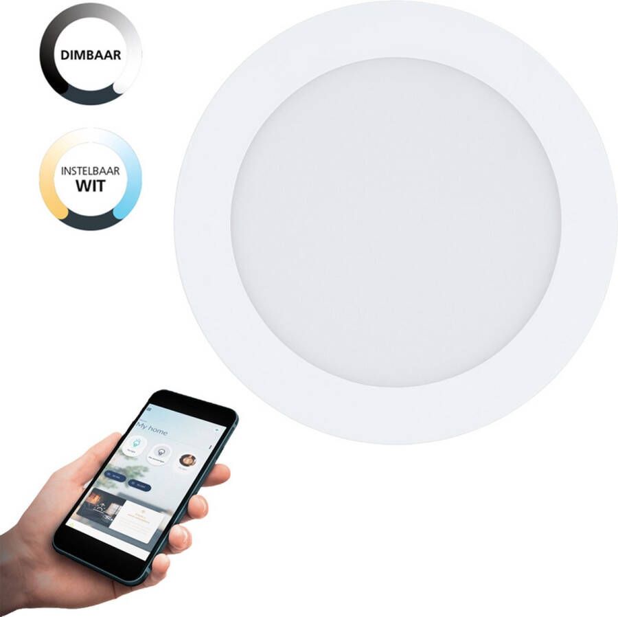 EGLO Connect .z Fueva-Z Smart Inbouwlamp Ø 16 5 cm Wit Instelbaar wit licht Dimbaar Zigbee