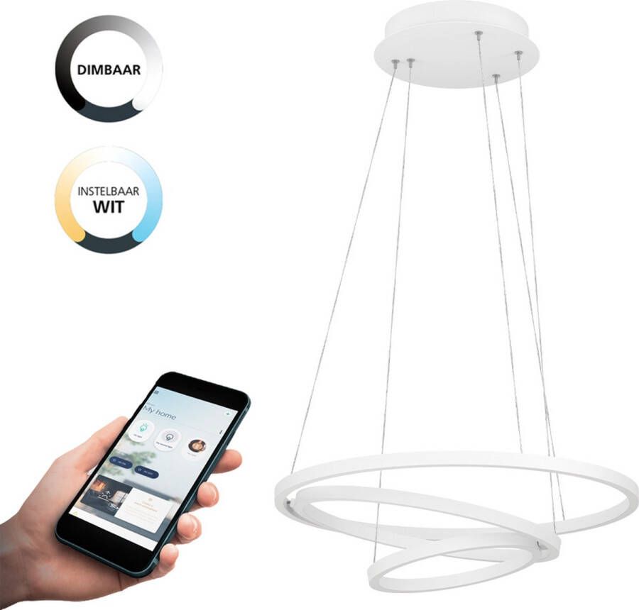 EGLO Connect .z Lobinero-Z Smart Hanglamp Ø 58 cm Wit Instelbaar wit licht Dimbaar Zigbee