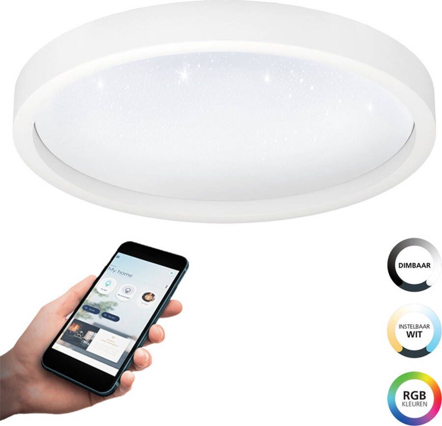 EGLO  connect.z Montemorelos-Z Smart Plafondlamp - Ø 42 cm - Wit - Instelbaar RGB & wit licht - Dimbaar - Zigbee
