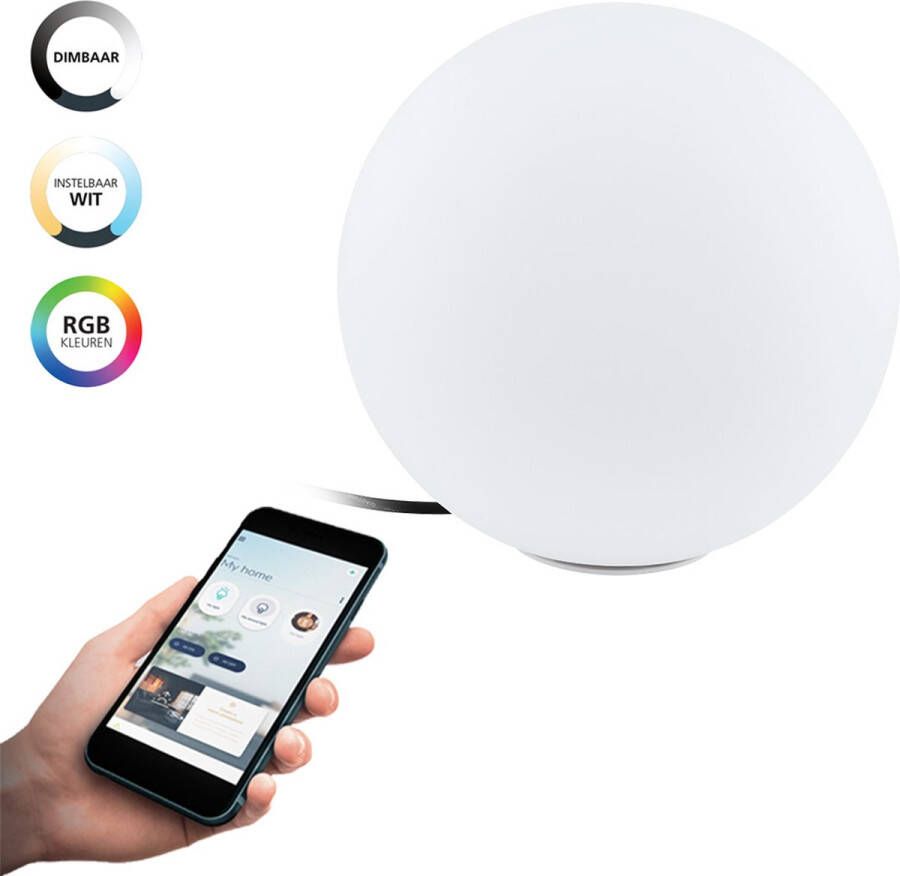 EGLO Connect .z Monterolo-Z Smart Vloerlamp Buiten E27 Ø 30 cm Wit Instelbaar RGB & wit licht Dimbaar Zigbee