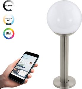 EGLO Connect .z Nisia-Z Smart Sokkellamp Buiten- E27 52 5 cm Grijs Wit Instelbaar RGB & wit licht Dimbaar Zigbee