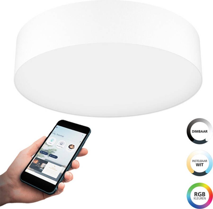 EGLO Connect .z Romao-Z Smart Plafondlamp Ø 57 cm Wit Instelbaar RGB & wit licht Dimbaar Zigbee