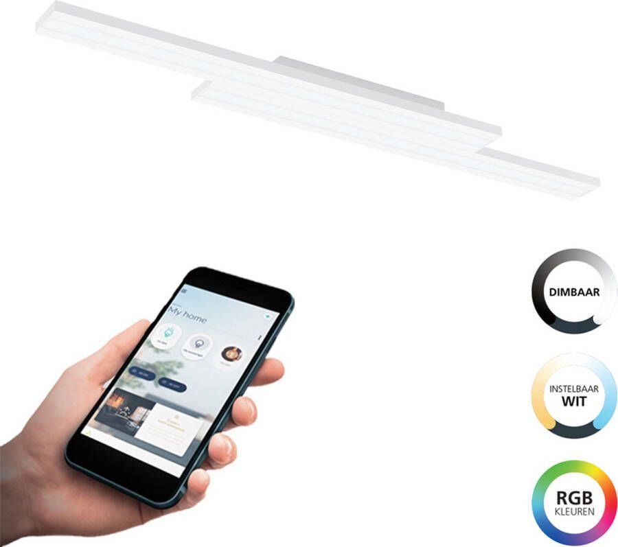 EGLO Connect .z Saliteras-Z Smart Plafondlamp 116 cm Wit Instelbaar RGB & wit licht Dimbaar Zigbee