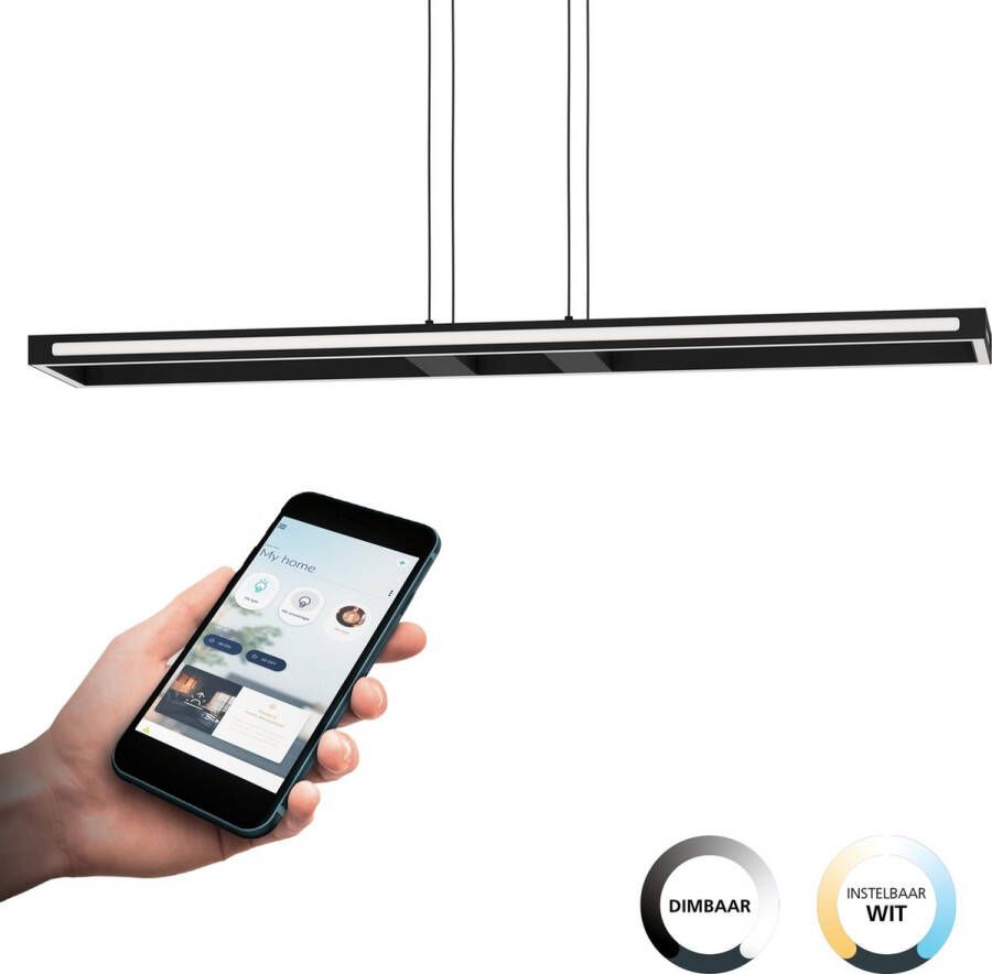 EGLO Connect .z Salvilanas-Z Hanglamp 116 cm Zwart Wit Instelbaar wit licht Dimbaar Zigbee