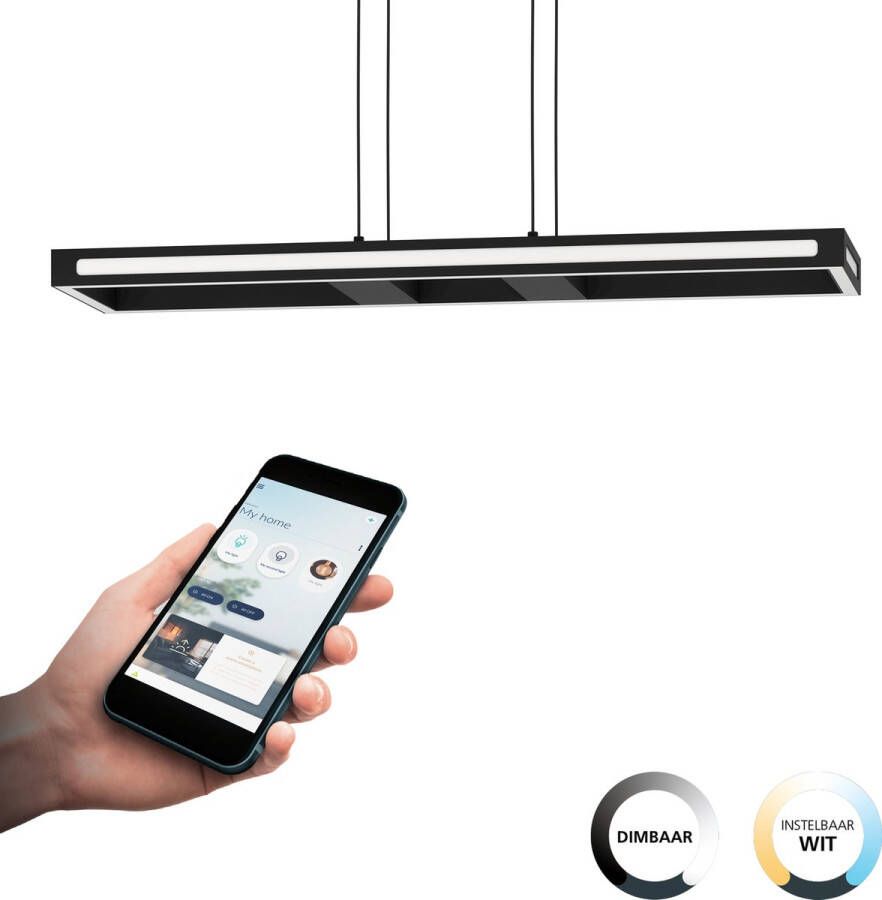 EGLO Connect .z Salvilanas-Z Hanglamp 77 cm Zwart Wit Instelbaar wit licht Dimbaar Zigbee