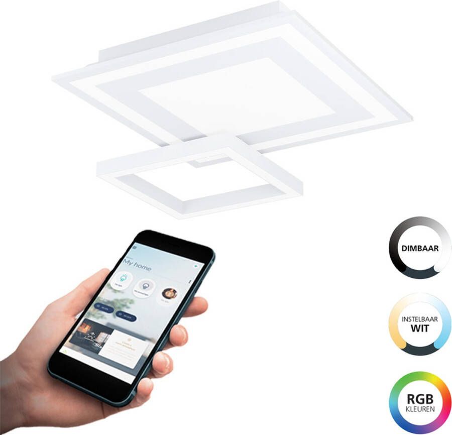 EGLO Connect .z Savatarila-Z Smart Plafondlamp 45 cm Wit Instelbaar RGB & wit licht Dimbaar Zigbee