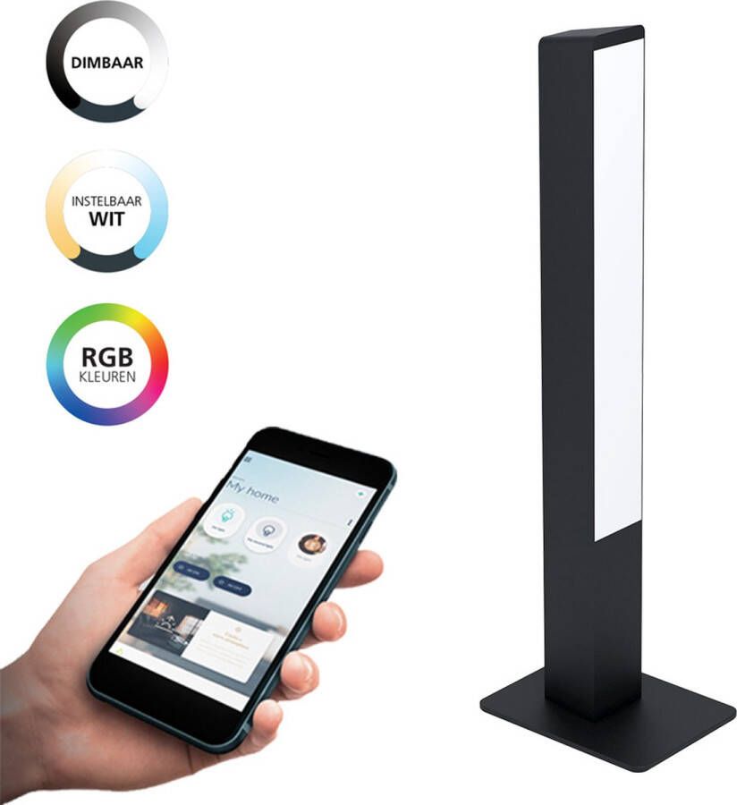 EGLO Connect .z Simolaris-Z Smart Tafellamp 51 5 cm Zwart Wit Instelbaar RGB & wit licht Dimbaar Zigbee