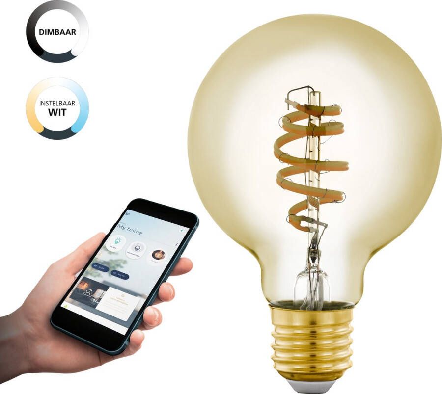 EGLO Connect .z Smart LED Lamp E27 Ø 8 cm Instelbaar wit licht Dimbaar Zigbee