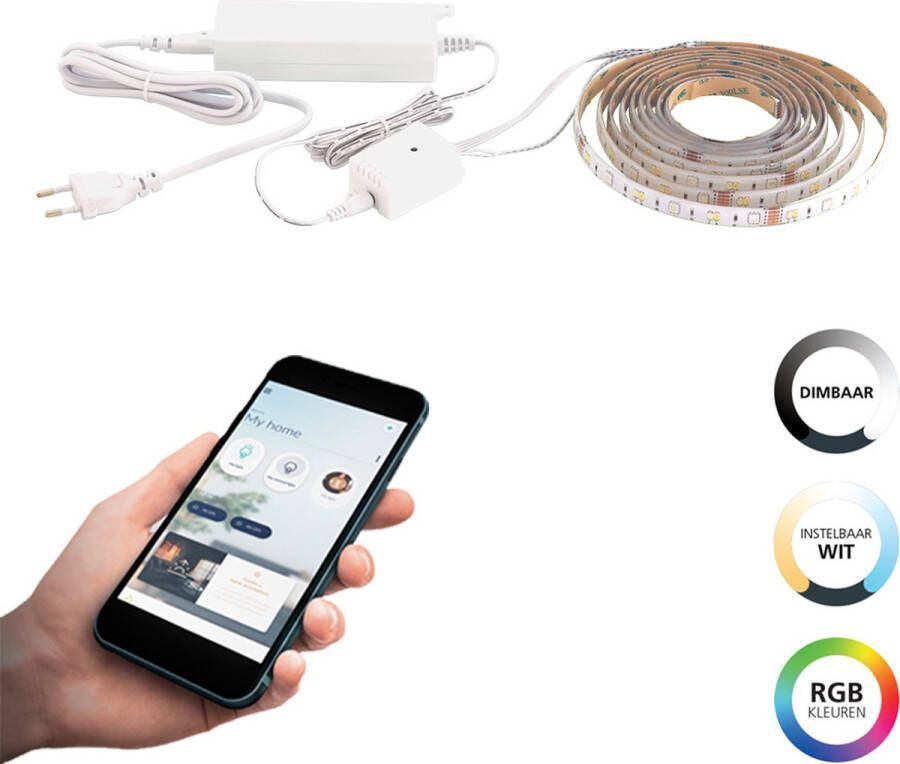 EGLO  connect.z  Smart LED Strip - 500 cm - Wit - Instelbaar RGB & wit licht - Dimbaar - Zigbee