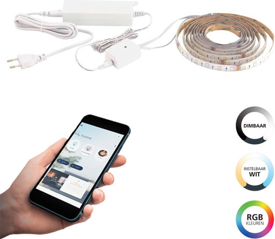 EGLO  connect.z  Smart LED Strip - 800 cm - Wit - Instelbaar RGB & wit licht - Dimbaar - Zigbee