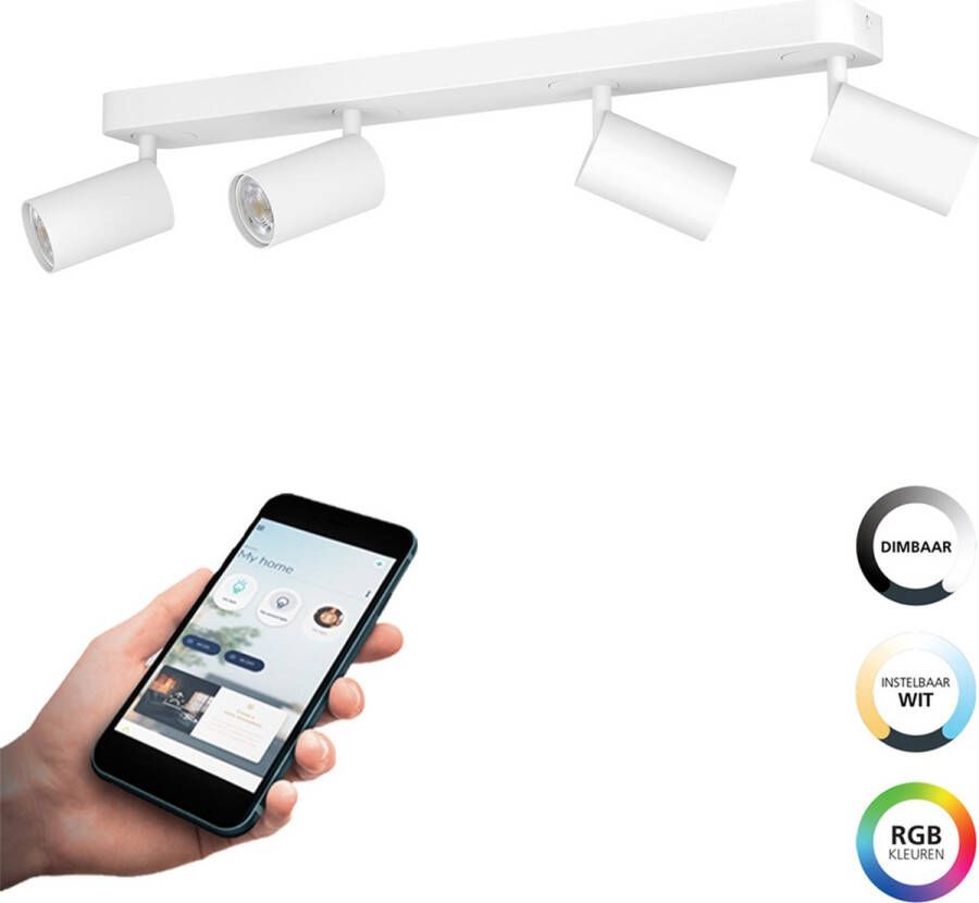 EGLO Connect .z Telimbela-Z Smart Spot GU10 58 cm Wit Instelbaar RGB & wit licht Dimbaar Zigbee