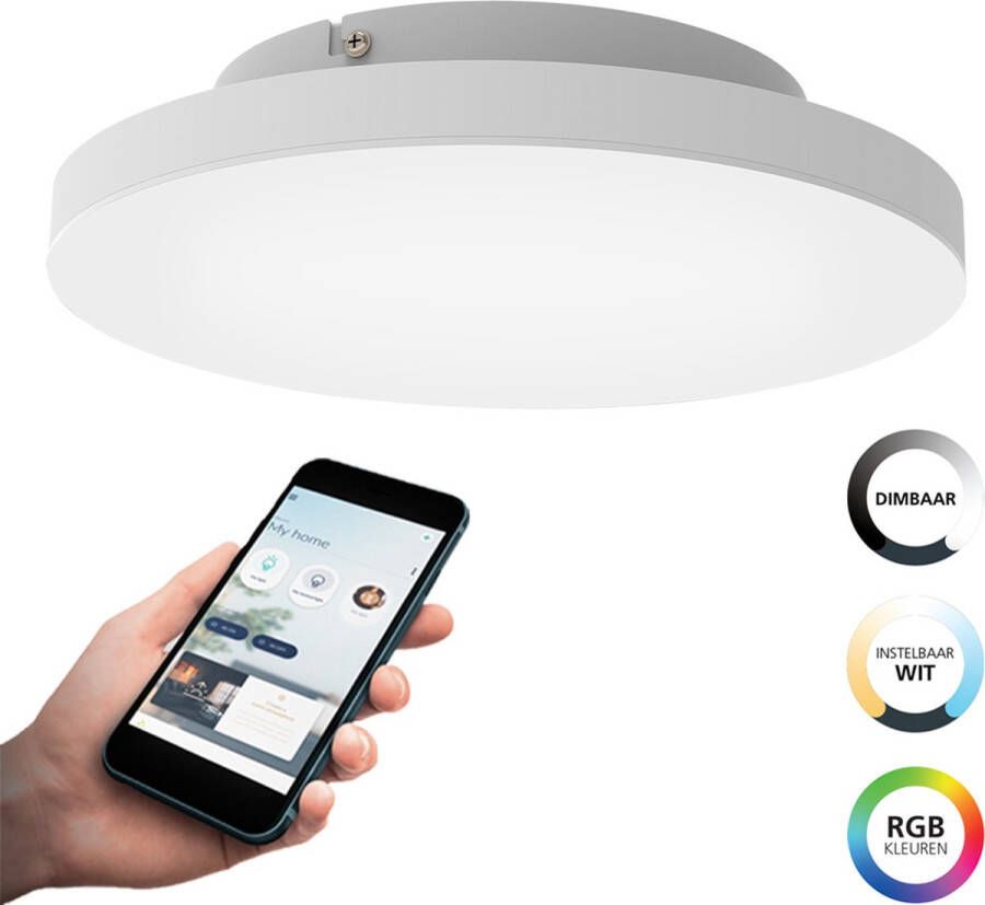 EGLO Connect .z Turcona-Z Smart Plafondlamp 30 cm Wit Instelbaar RGB & wit licht Dimbaar Zigbee