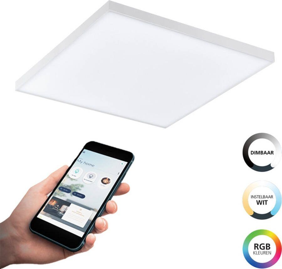 EGLO Connect .z Turcona-Z Smart Plafondlamp 30 cm Wit Instelbaar RGB & wit licht Dimbaar Zigbee