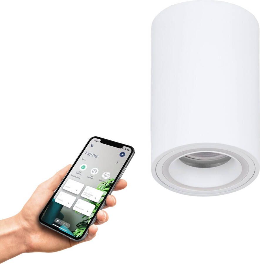 EGLO connect.z Carosso-Z Smart Opbouwlamp GU10 9 5 cm Wit Instelbaar RGB & wit licht Dimbaar Zigbee