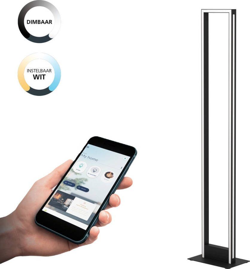 EGLO Staande lamp SALVILANAS-Z dimmbare vloerlamp zigbee app en spraakbesturing alexa (1 stuk)