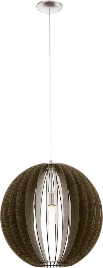 EGLO  Cossano - Hanglamp - 1 Lichts - Ø50cm - Nikkel-Mat - Donkerbruin