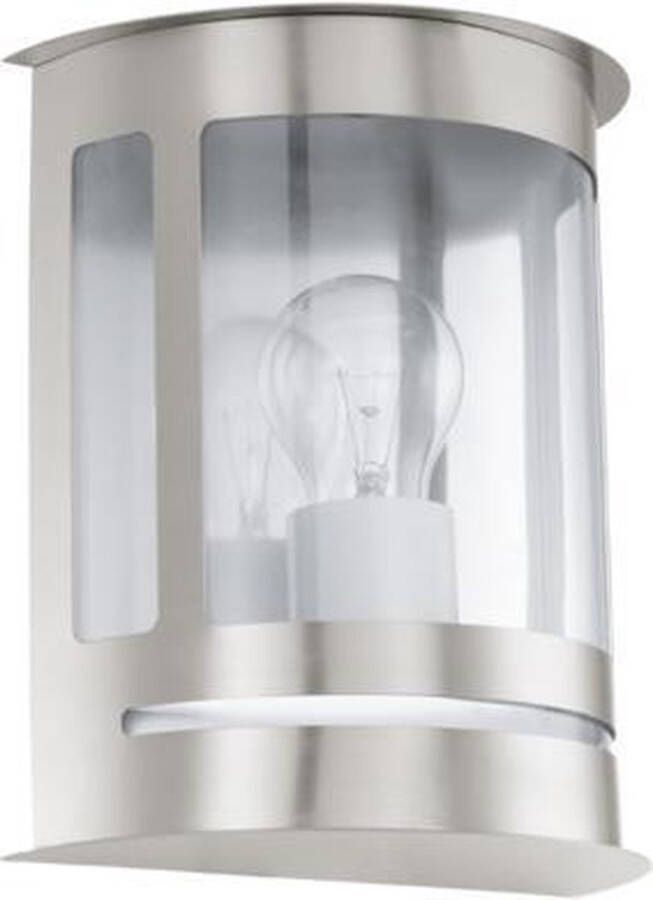 Eglo Daril Buitenverlichting Wandlamp 1 Lichts RVS Helder