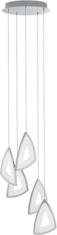 Eglo Amonde Hanglamp 5 Lichts Ø320mm. Chroom Gesatineerd