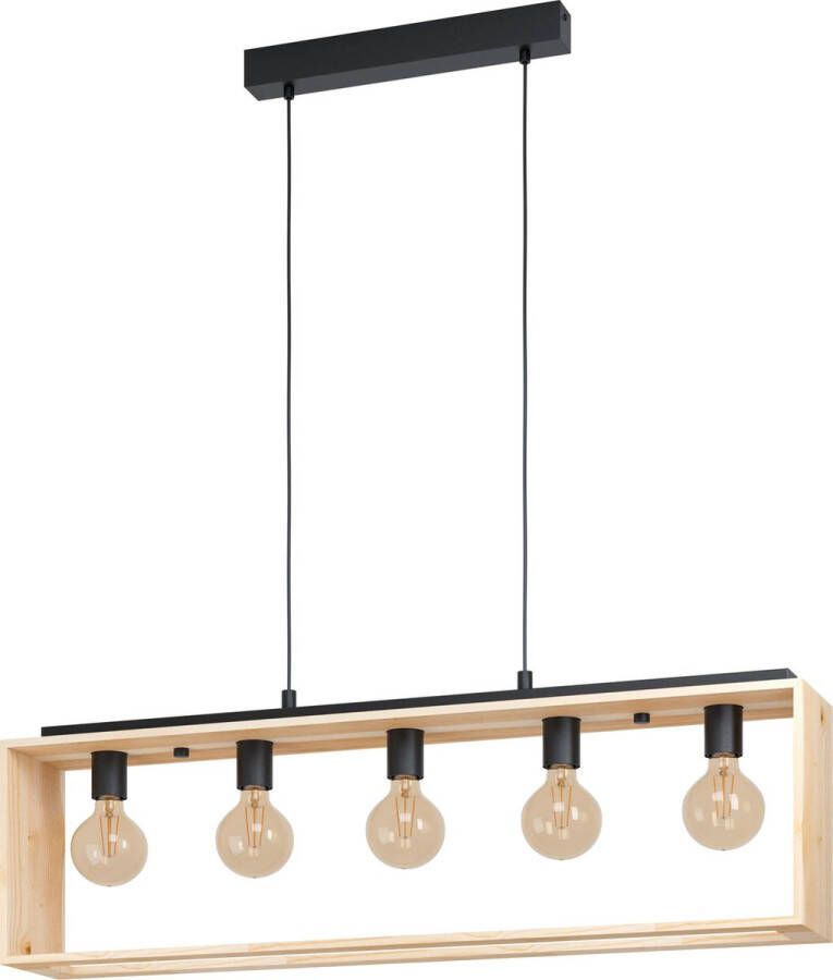 EGLO  Famborough - Hanglamp - E27 - 100 cm - Zwart Hout