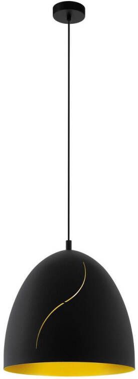 Eglo Hunningham Hanglamp 1 lichts Ø40 5 cm E27 Zwart Goud