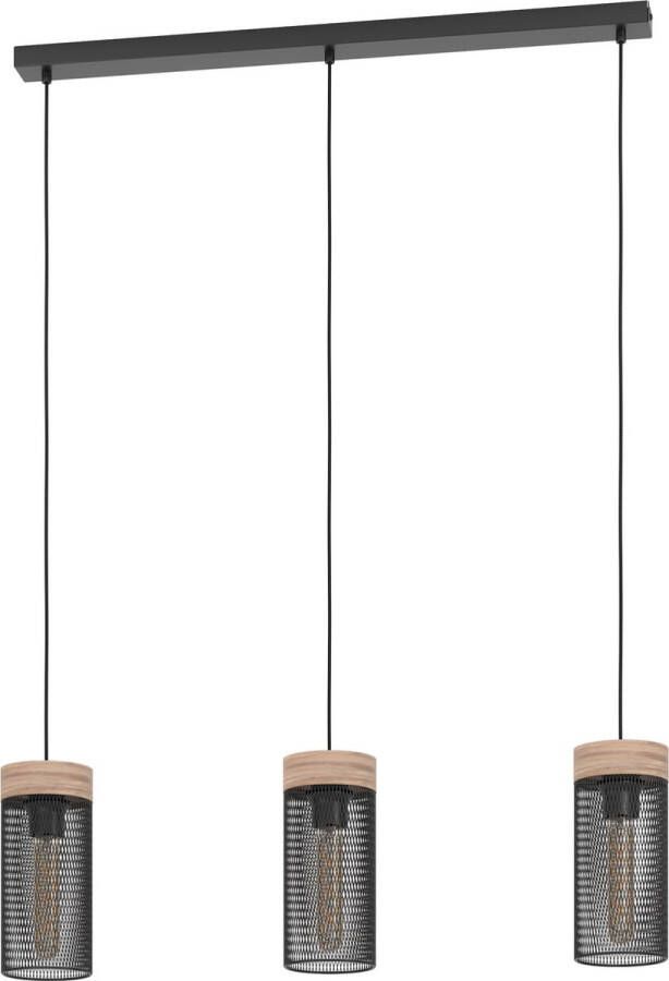 EGLO Kilnsdale Hanglamp E27 81 cm Hout Staal Zwart Bruin