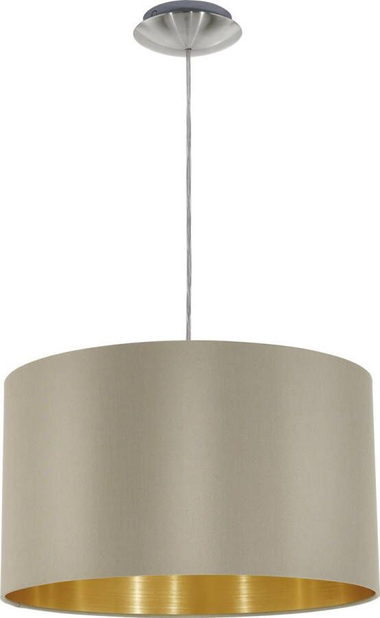 EGLO  Maserlo - Hanglamp - 1 Lichts - Ø38cm - Nikkel-Mat - Taupe  Goud