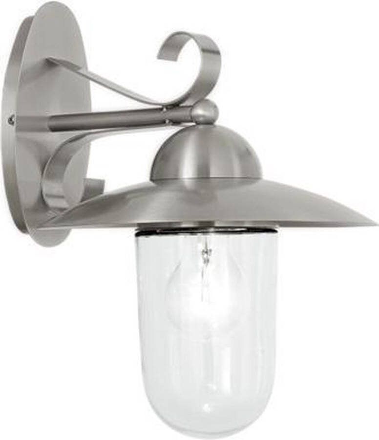 Eglo Milton Buitenverlichting Wandlamp 1 Lichts RVS Helder