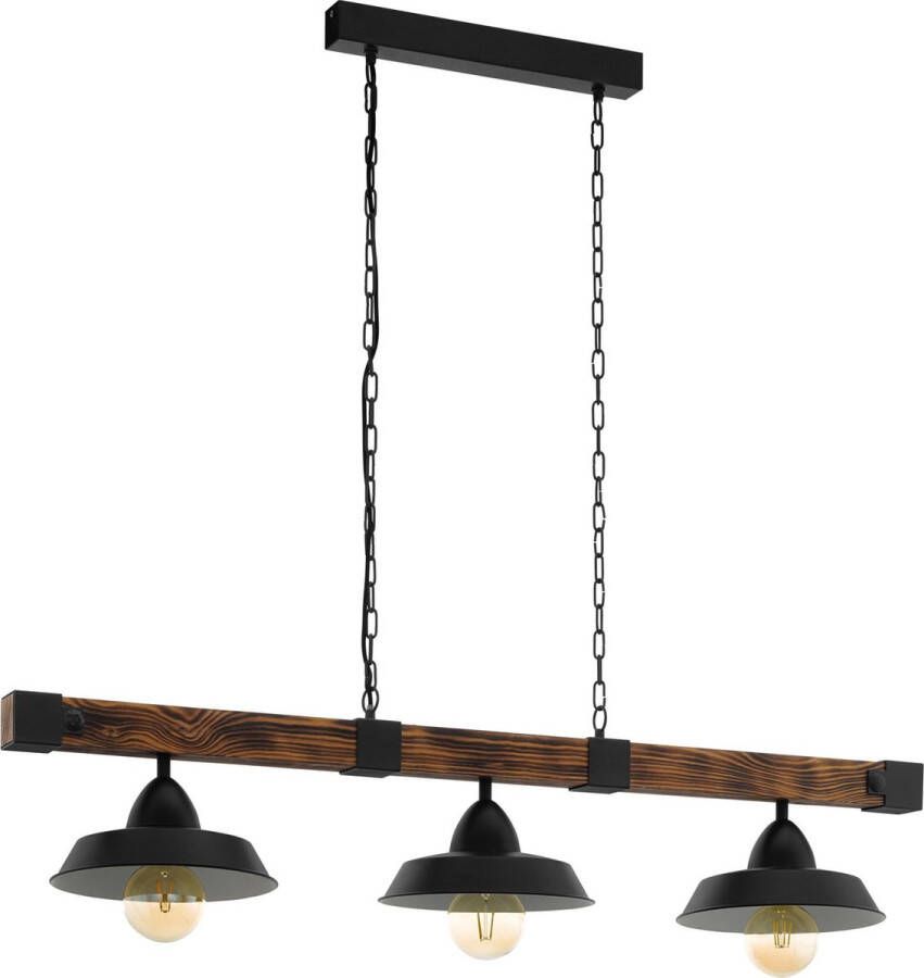 EGLO  Oldbury Hanglamp - 3-Lichts - E27 zwart bruin