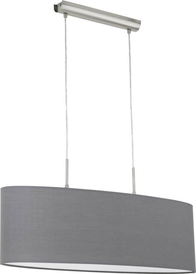 EGLO  Pasteri - Hanglamp - 2 Lichts - 75cm - Nikkel-Mat - Grijs