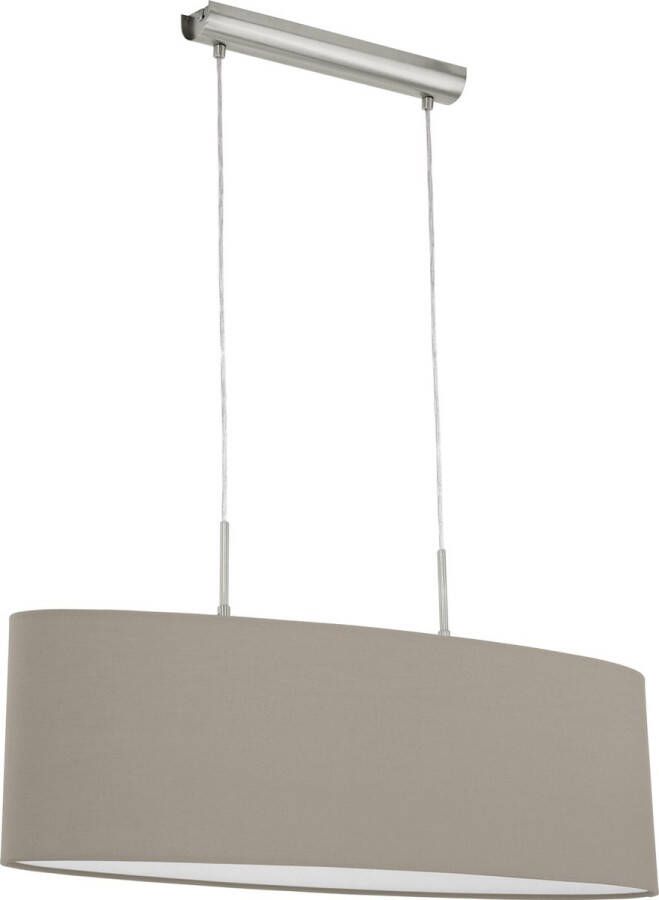 EGLO  Pasteri - Hanglamp - 2 Lichts - 75cm - Nikkel-Mat - Taupe