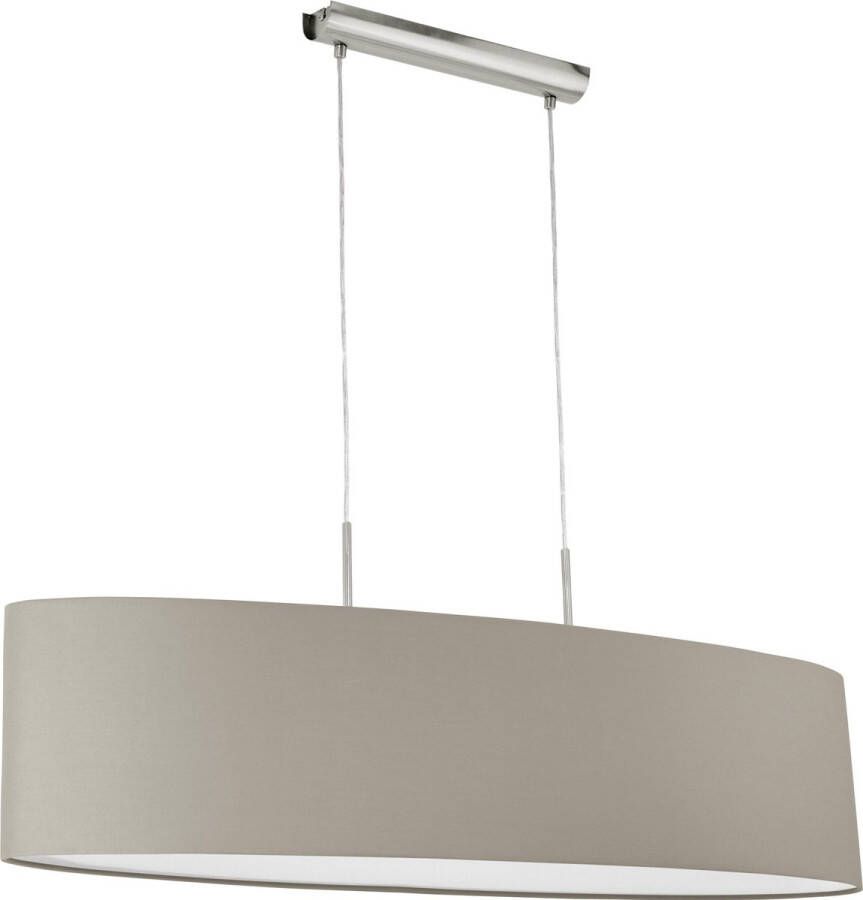 Eglo Pasteri Hanglamp 2 Lichts Lengte 1000mm. Nikkel-Mat Taupe