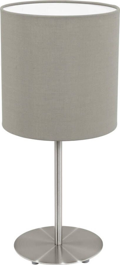 Eglo Pasteri Tafellamp 1 Lichts Ø180mm. Nikkel-Mat Taupe