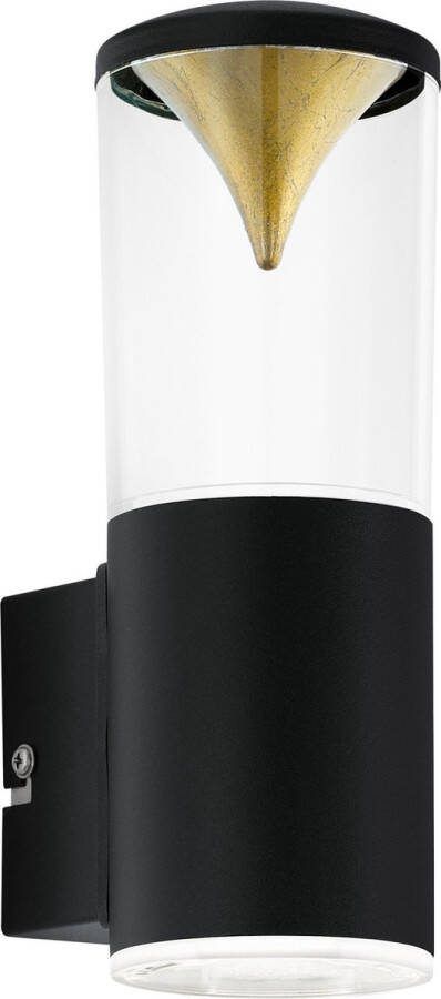Eglo Penalva 1 Buitenverlichting LED Wandlamp 2 Lichts Zwart Goud