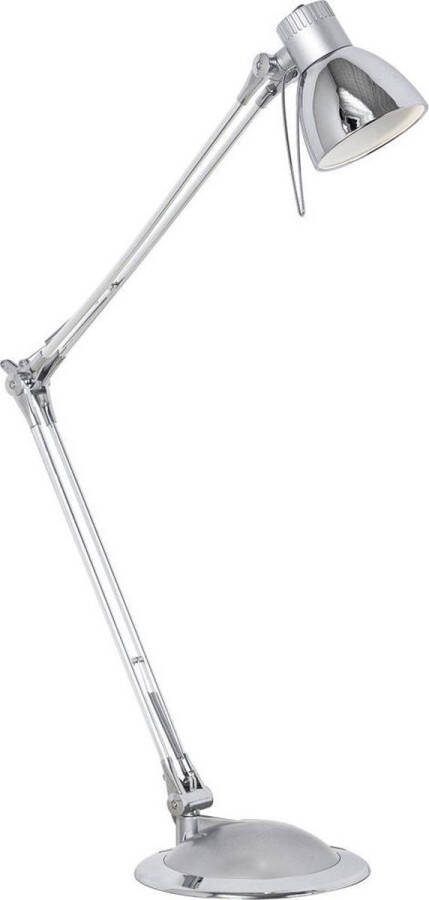Eglo Plano Led Tafellamp 1 Lichts Zilver Chroom
