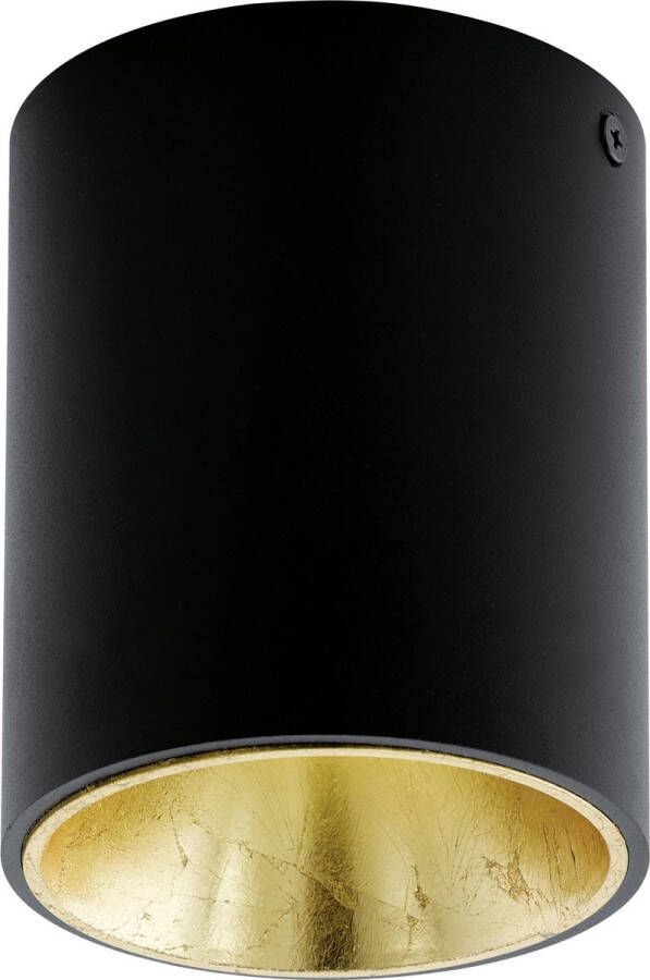 EGLO  Polasso - Plafondlamp - 1 Lichts - LED - Ø100mm. - Zwart  Goud