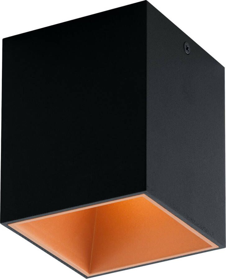 EGLO  Polasso - Plafondlamp - 1 Lichts - LED - 10X10cm - Zwart  Koper